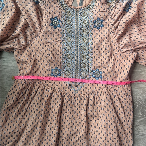 By Anthropologie Embroidered Tunic Mini Dress Medium - Picture 11 of 11